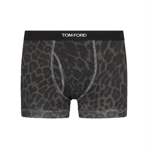 Tom Ford 汤姆·福特 男士 FW26 反光豹纹棉质平角内裤