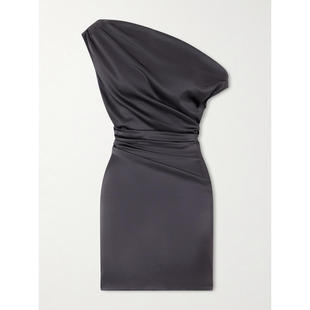 Staud 女士 SS26 短款连衣裙 Phare 垂褶真丝混纺缎面迷你连衣裙