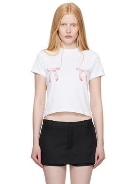 Sandy Liang 女士 T恤 白色 Bow Ame T 恤