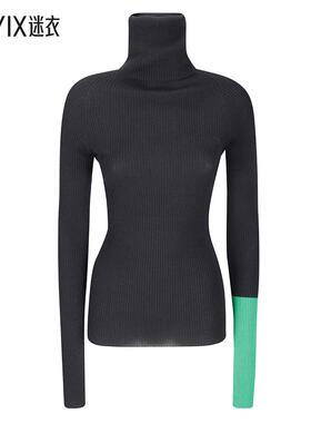 [秋冬新品]Yohji Yamamoto 女款Maglione Po 彩色结合高领毛衣 迷