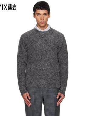COOR 男款灰色 Hairy Alpaca-Blend Crewneck 毛衣 迷衣时尚