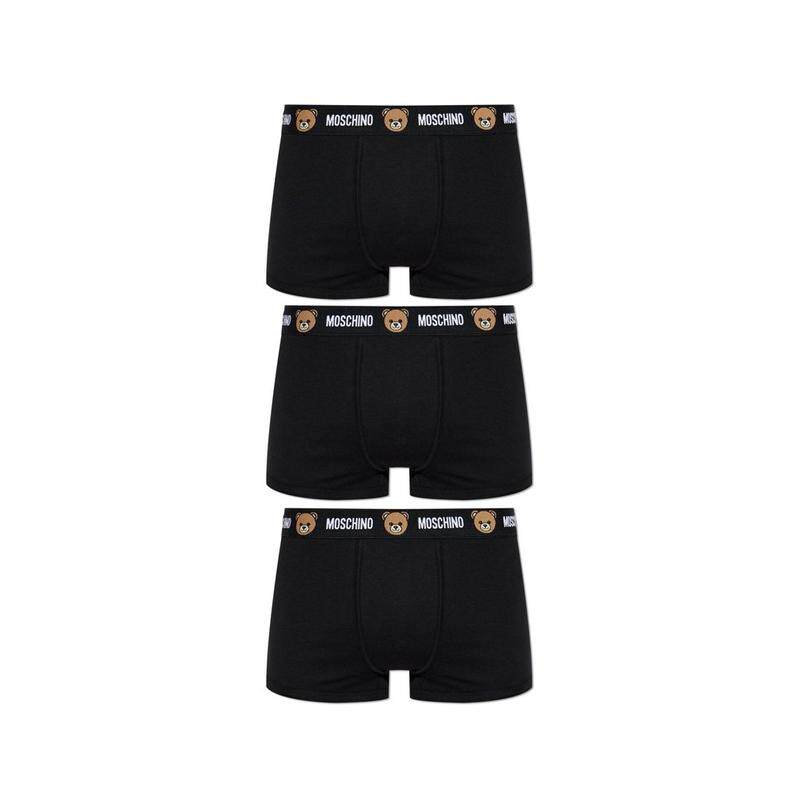 Moschino 莫斯奇诺 男士 FW26 Logo Bear 三条装平角内裤
