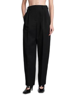 Givenchy 女士 FW25 长裤 黑色 Slashed Double Pleat 长裤