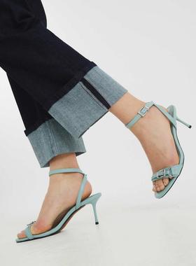 River Island 女士 鞋靴 “” 搭扣高跟凉鞋(蓝色)