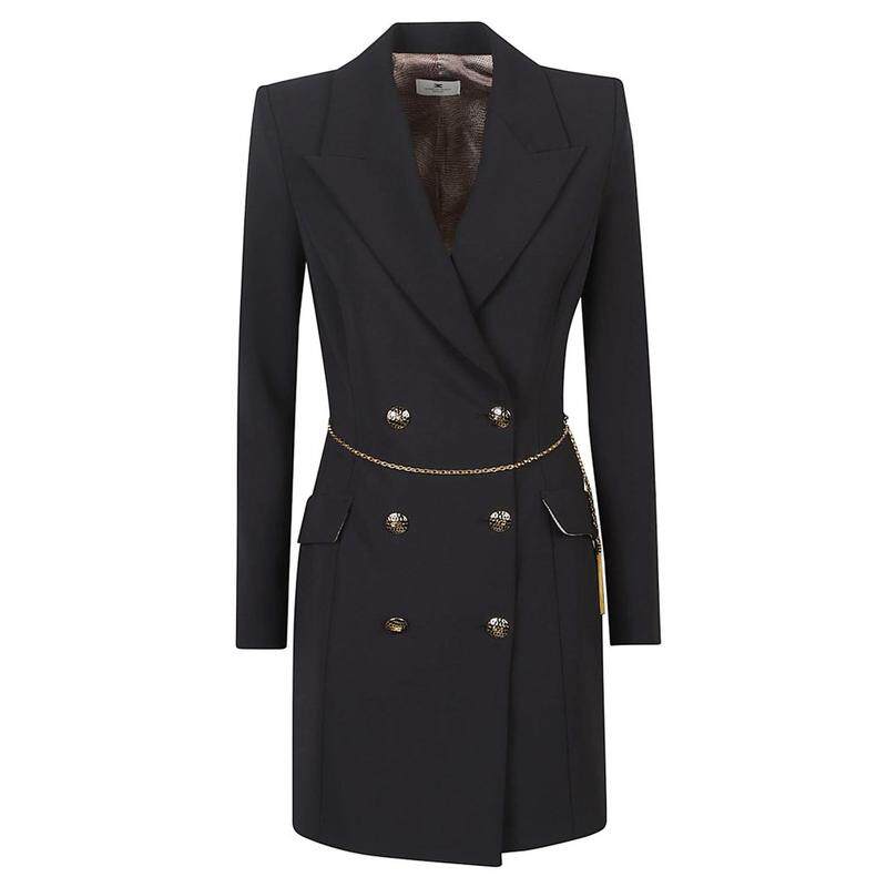 Elisabetta Franchi 女士 FW25 短款连衣裙 鏈條輕質縐紗連身裙