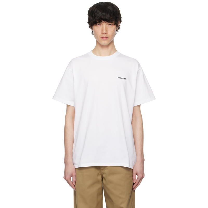 Carhartt WIP 男士 T恤 白色 Script Embroidery T 恤