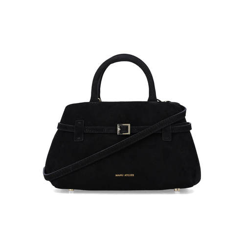 Manu Atelier 女士 FW26 包袋 Le Cambon 25 黑色绒面革包包
