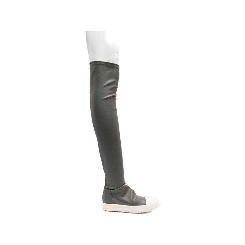 Rick Owens 瑞克·欧文斯 女士 SS26 短靴 灰色皮质靴子