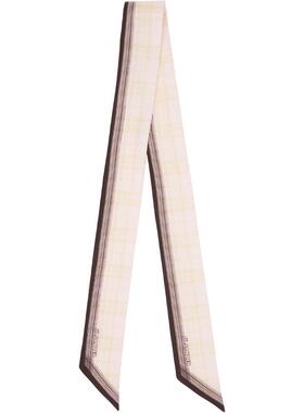 Jil Sander 女士 围巾 粉色 Twilly Check 围巾