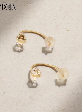 Melissa Joy Manning  女 Mini Wishbone 14K 黄金赫尔基蒙水晶耳