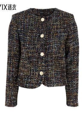 【早秋新品】Plain 女款花呢多色无领夹克 迷衣时尚