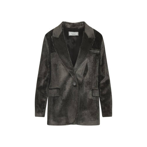 Peserico 佩萨里可 女士 FW25 外套 THOUSAND 天鹅绒条纹西装