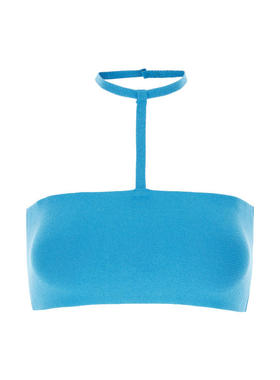 ANDREĀDAMO 女士 SS23 上衣 蓝绿色弹力粘胶纤维混纺上衣