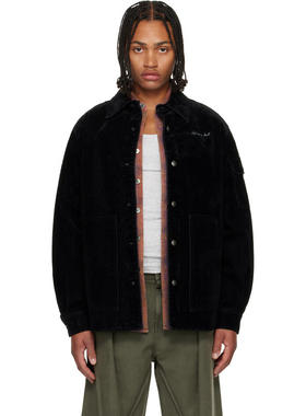 Andersson Bell 男士 衬衫 黑色 Padded Velvet 牛仔衬衫