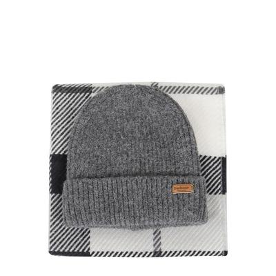 Barbour 女士秋冬新品 围巾 Pendle 標誌貼片羅紋針織帽圍巾套裝