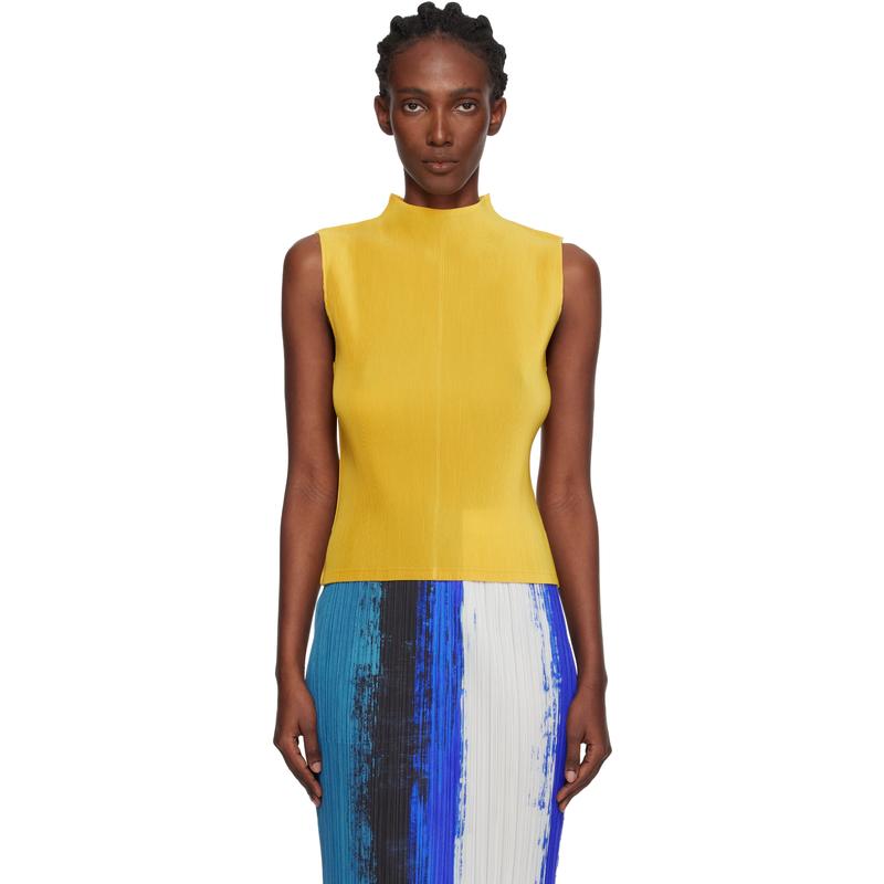 Pleats Please Issey Miyake 女士 背心 黄色 Mist July 上装