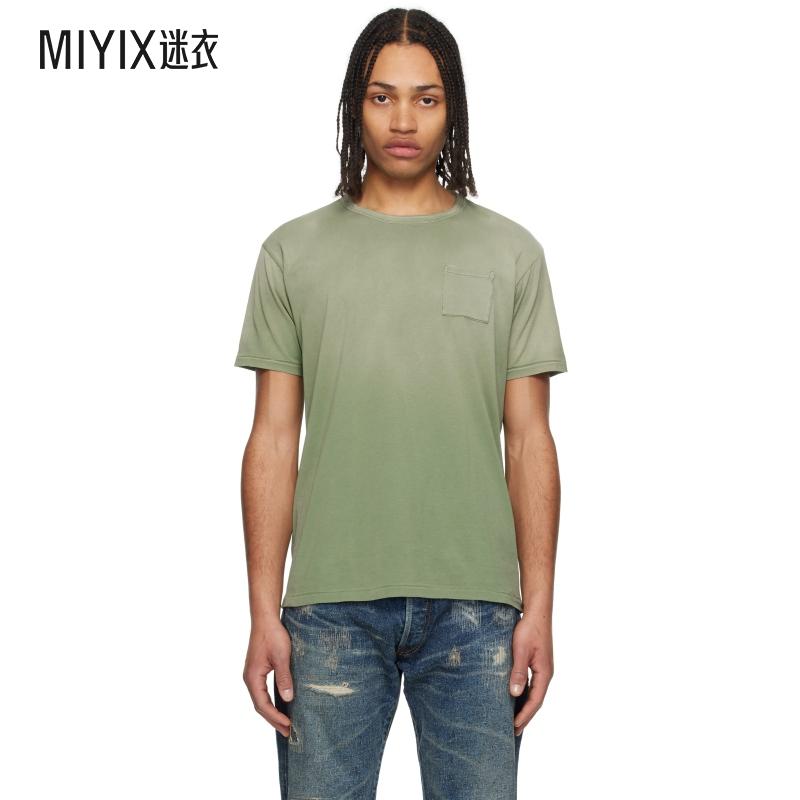 Ralph Lauren RRL 男士绿色 Garment-Dyed Pocket T 恤 迷衣时尚