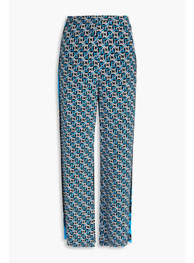 Diane von Furstenberg 女士 长裤 Sarina 印花斜纹布阔腿裤