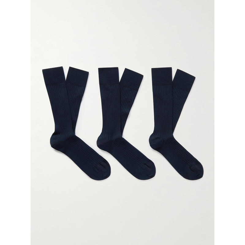 Nn07 男士 袜子 3对装罗纹混纺棉袜子