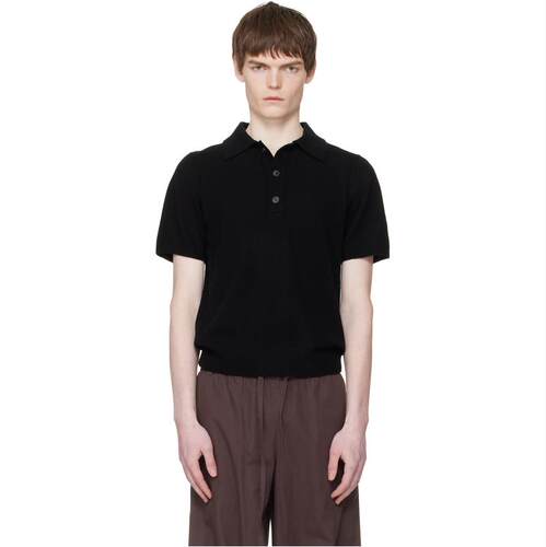 Entire Studios 男士 POLO衫 黑色 Short Sleeve Knit Polo 衫