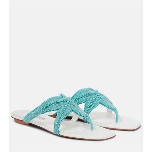 Aquazzura 女士 凉拖 Reef 星星精饰皮质凉鞋