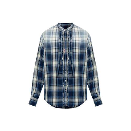 DSquared2 D二次方 男士 SS26 衬衫 Dsquared2 荷叶边格纹