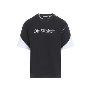 Off-White 男士 FW26 T恤 NEGATIVE BOOKISH SKATE 黑色白色大号