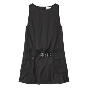 甘尼 连衣裙 女士 短款 黑色锦纶丝硬缎迷你连衣裙 SS26 Ganni