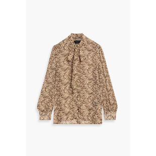 Lotan 蝴蝶结印花真丝雪纺衫 女士 Carina 上衣 Nili