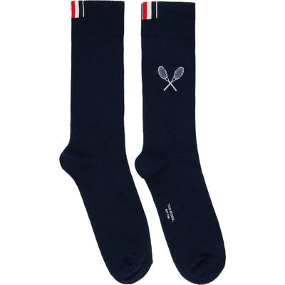Thom Browne 女士 袜子 海军蓝 Tennis Racquet Athletic 中筒袜