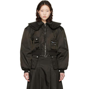 Ganni 甘尼 女士 夹克 棕色 Duchesse Nylon 飞行员