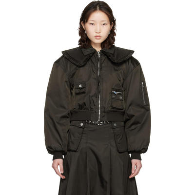 Ganni 甘尼 女士 夹克 棕色 Duchesse Nylon 飞行员