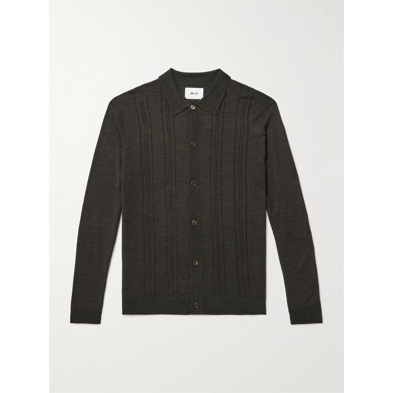 NN.07 男士 FW25 衬衫 Thor 6584 洞眼针织羊毛混纺针织开衫