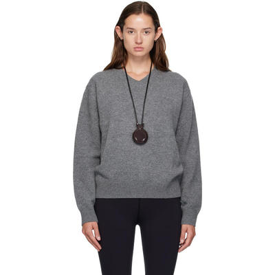 COOR 女士 毛衣 灰色 Wool V-Neck 毛衣