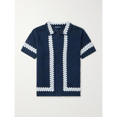 Frescobol Carioca 男士 SS26 衬衫 Pinto 钩花棉质衬衫