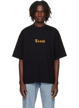 Vetements 男士 T恤 黑色 Trash Embroidered T 恤