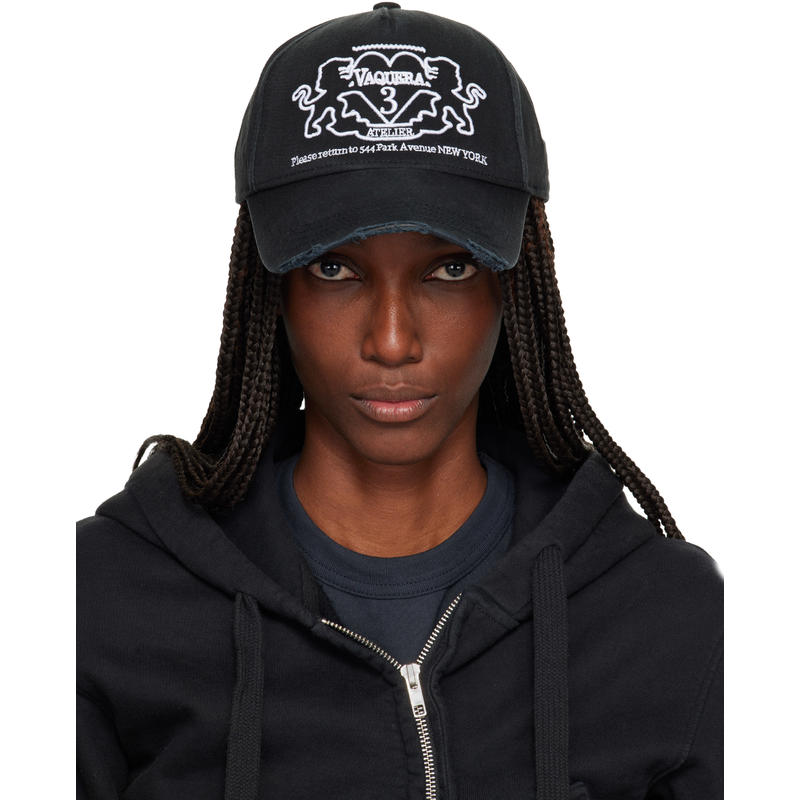 Vaquera 女士 棒球帽 黑色 Crest 棒球帽