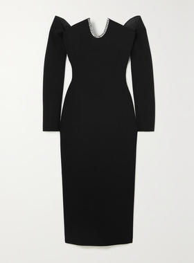 Safiyaa 女士 中长连衣裙 Bessy 露肩精饰弹力绉中长连衣裙