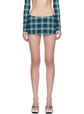 Mowalola 女士 迷你裙 蓝色 MISS SIXTY 联名格纹短裙