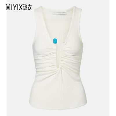 Christopher Esber 女款水晶订线精饰针织背心上衣 迷衣时尚