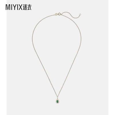 STONE AND STRAND 女款Bonbon 14kt金吊坠翠绿色项链 迷衣时尚