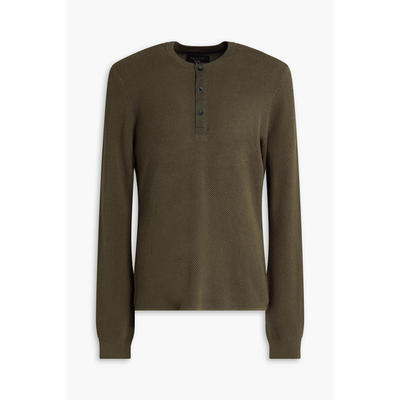 Rag  Bone 男士 毛衣 Dexter 棉质凸纹布亨利领毛衣