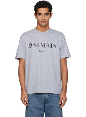 Balmain 男士 T恤 灰色 Print T 恤