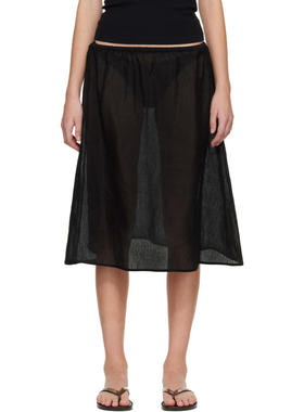 Matteau 女士 中长裙 黑色透明半身裙