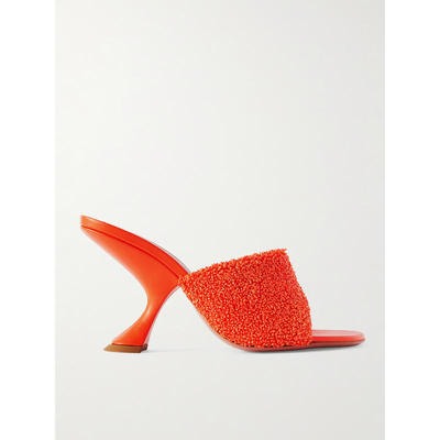 AMINA MUADDI 女士秋冬新品 穆勒鞋 Taylor 皮革边拉菲草编织凉拖