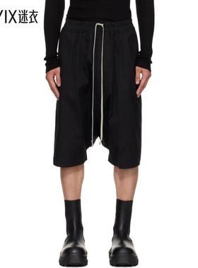 Rick Owens瑞克欧文斯 男款黑色 Concordians Rick's Pods 短裤