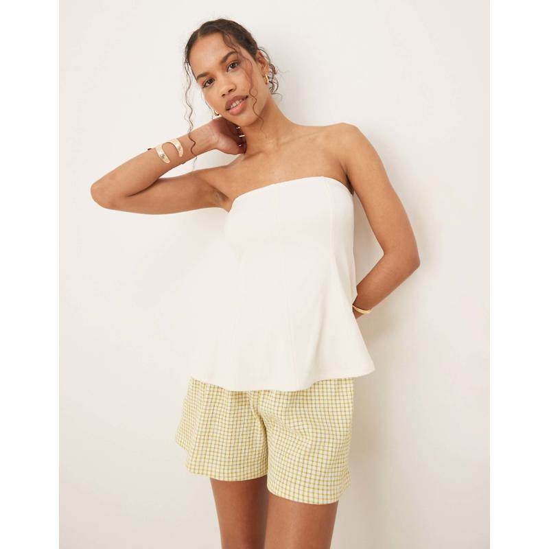 Abercrombie  Fitch 女士 背心 收腰直筒抹胸背心(白色)