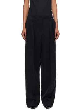 The Frankie Shop 女士 长裤 黑色 Daytona Pleated Linen 长裤