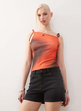 Noisy May 女士 牛仔短裤 Noisy Moni 五月高腰牛仔短裤(黑色)