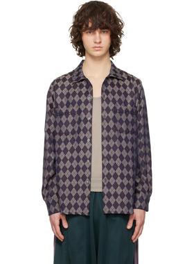 Needles 男士 衬衫 灰色  酒红色 Open Collar